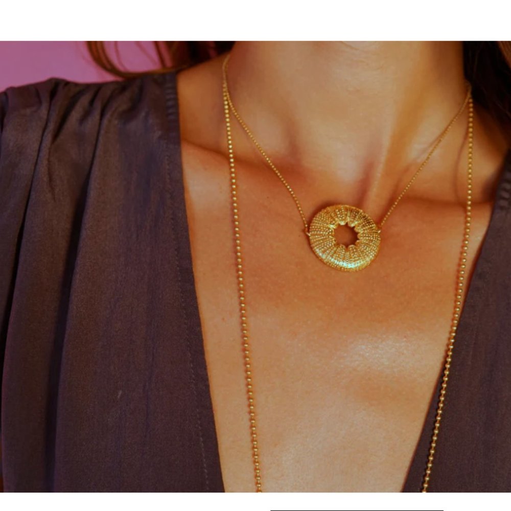 Sophie Simone Silver Sea Urchin Necklace- handmade in Mexico City